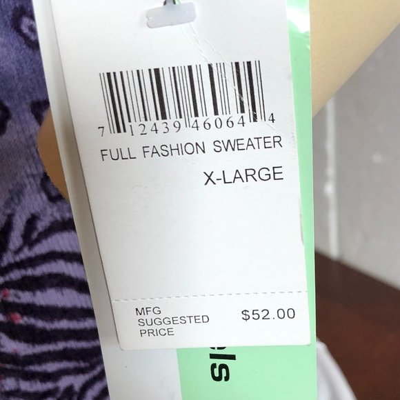 VERY PRETTY KATHY DANIELS SWEATER WITH FAUX FUR AROUND THE NECK LINE NWT SIZE XL - Picture 4 of 8